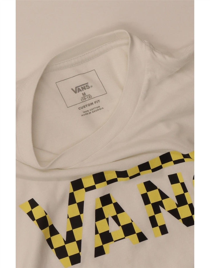 Chłopięcy T-shirt z grafiką Vans o dopasowanym kroju, 10-11 lat, średnia biała bawełna