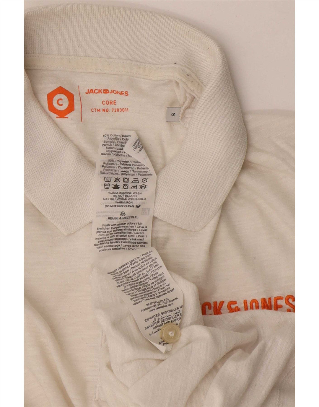 Męska koszulka polo Jack & Jones, mała, biała, bawełniana