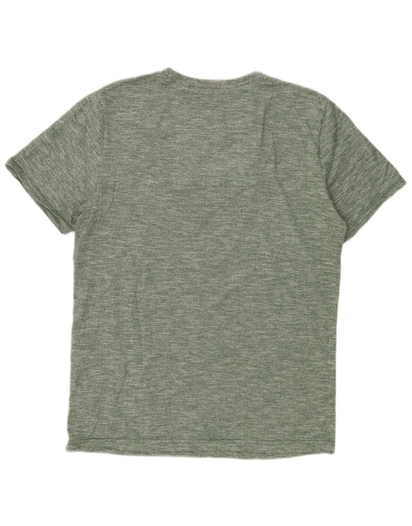 Męski T-shirt Superdry z grafiką, top XL, zielona bawełna w plamki