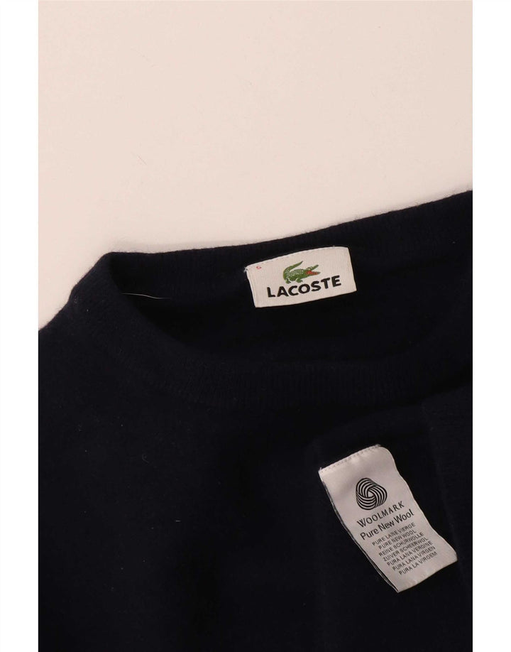Lacoste Chłopięcy sweter z okrągłym dekoltem 7-8 lat Granatowy, Nowa Wełna