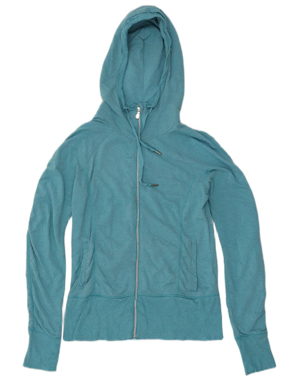 Champion Womens Zip Hoodie Sweater UK 10 Small Blue Cotton