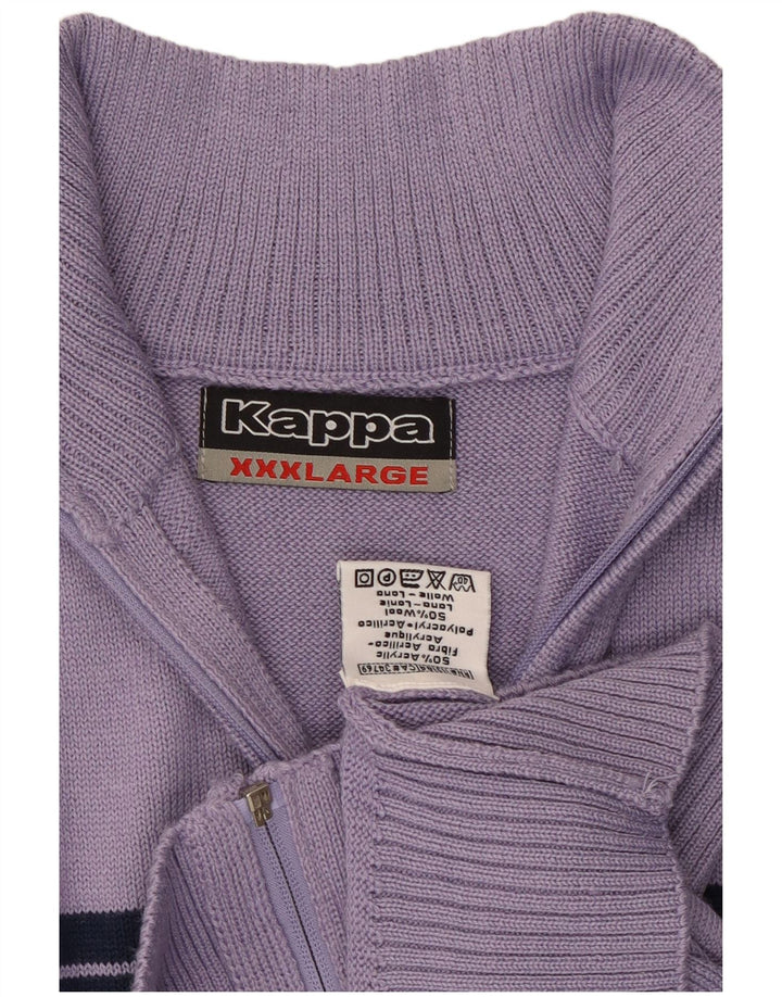 Męski sweter KAPPA 3XL Fioletowy akryl z blokami kolorów