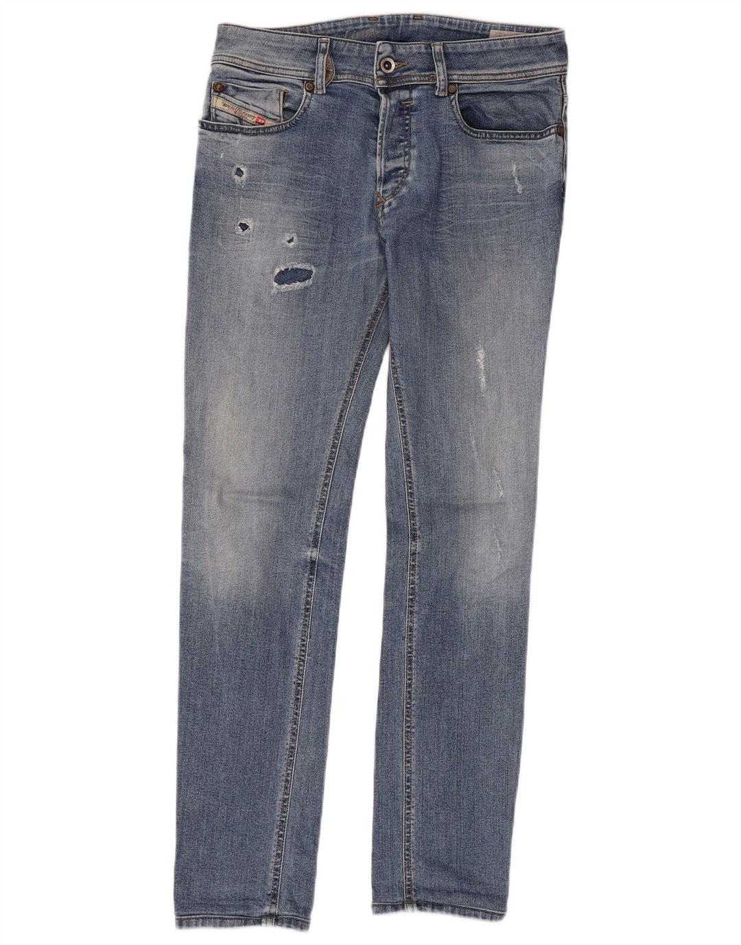 DIESEL Damskie jeansy typu slim w trudnej sytuacji W29 L29 Niebieskie bawełniane