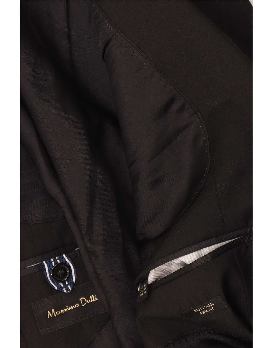 Męska marynarka zapinana na 2 guziki Massimo Dutti EU 54 XL, czarna wełna