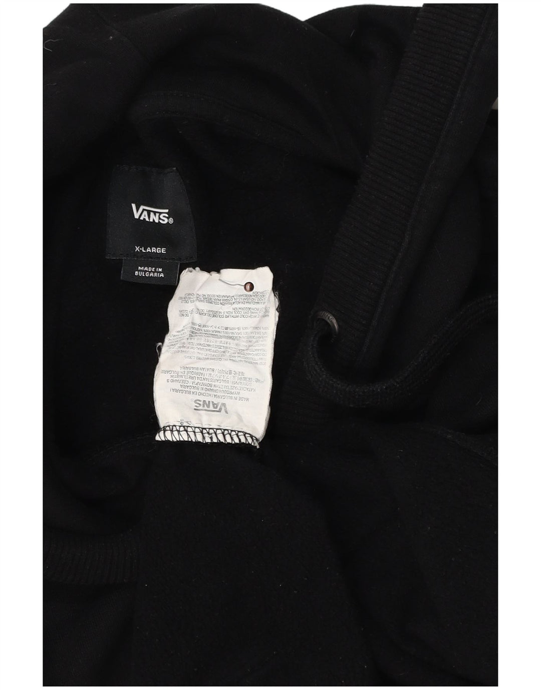 Męski sweter z kapturem i grafiką VANS XL, czarny, bawełniany