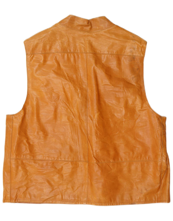 Vintage męska skórzana kamizelka użytkowa UK 42 XL brązowa