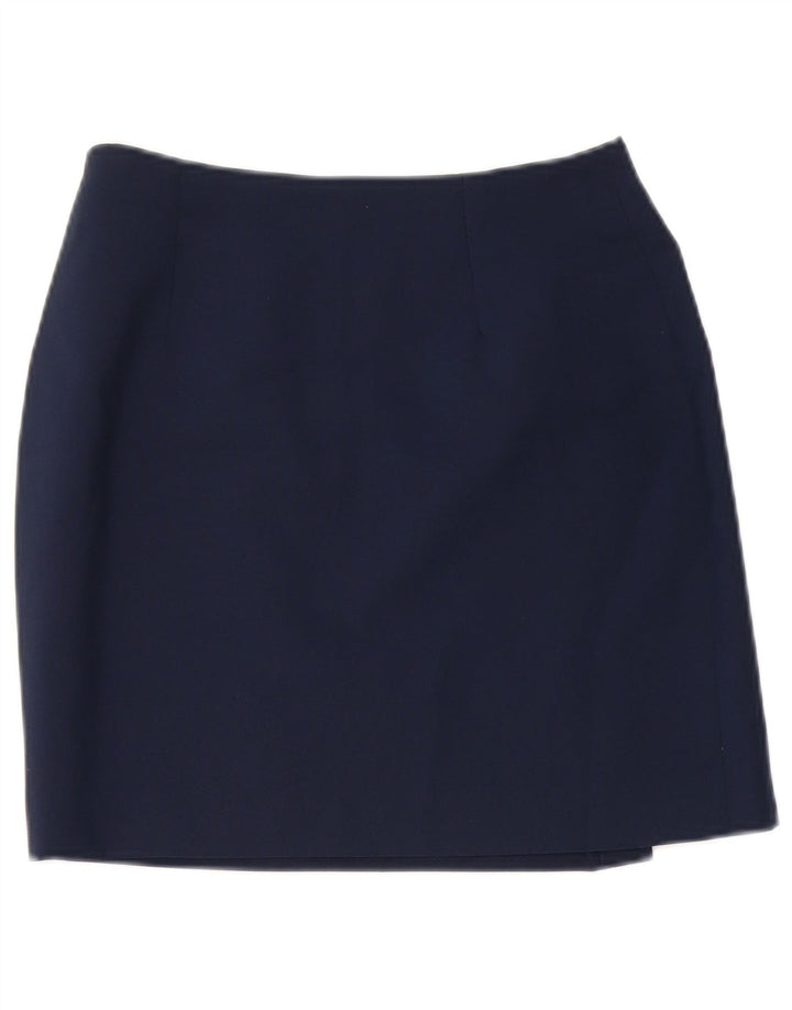 Vintage damska mini spódniczka kopertowa W26 mała granatowa