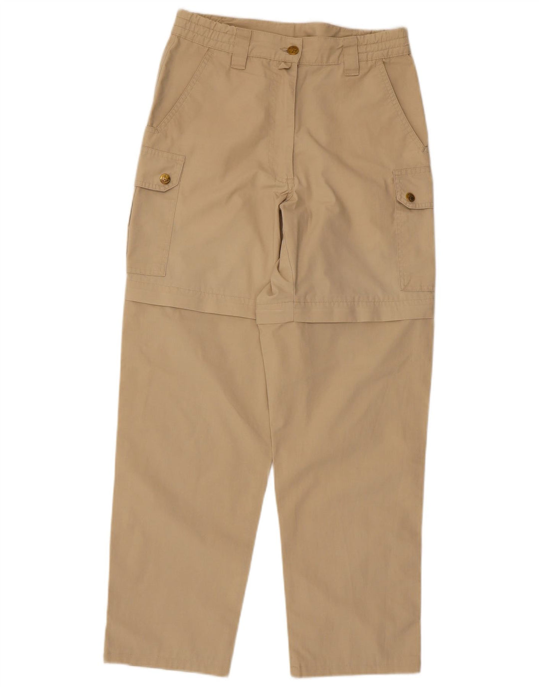 Damskie proste spodnie cargo Jack Wolfskin W27 L28 Beżowy poliester
