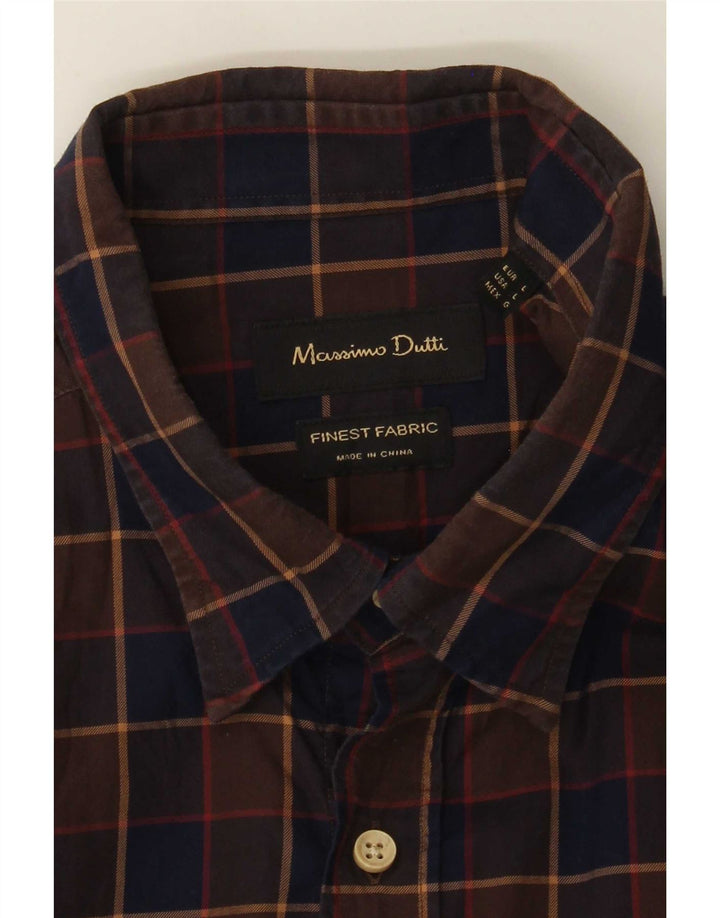 Koszula męska Massimo Dutti w dużą brązową kratkę