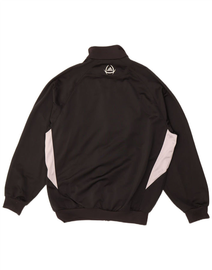 Adidas Męska bluza dresowa UK 42/44 Duży czarny poliester z blokami kolorów