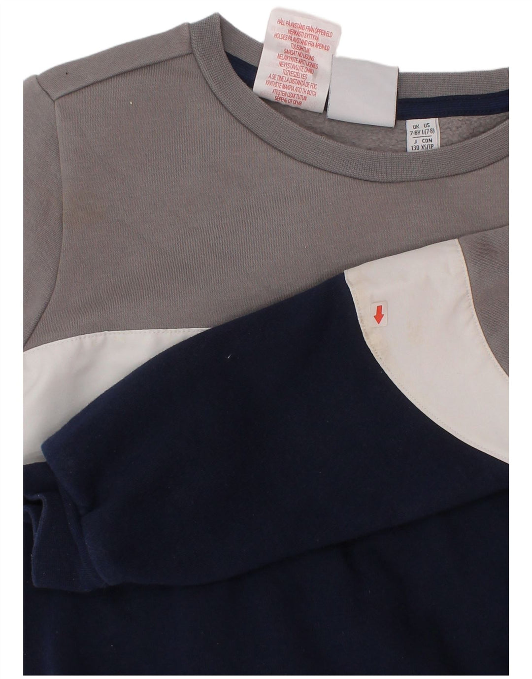 Adidas Chłopięca bluza z grafiką, 7-8 lat, granatowa, z blokami kolorów