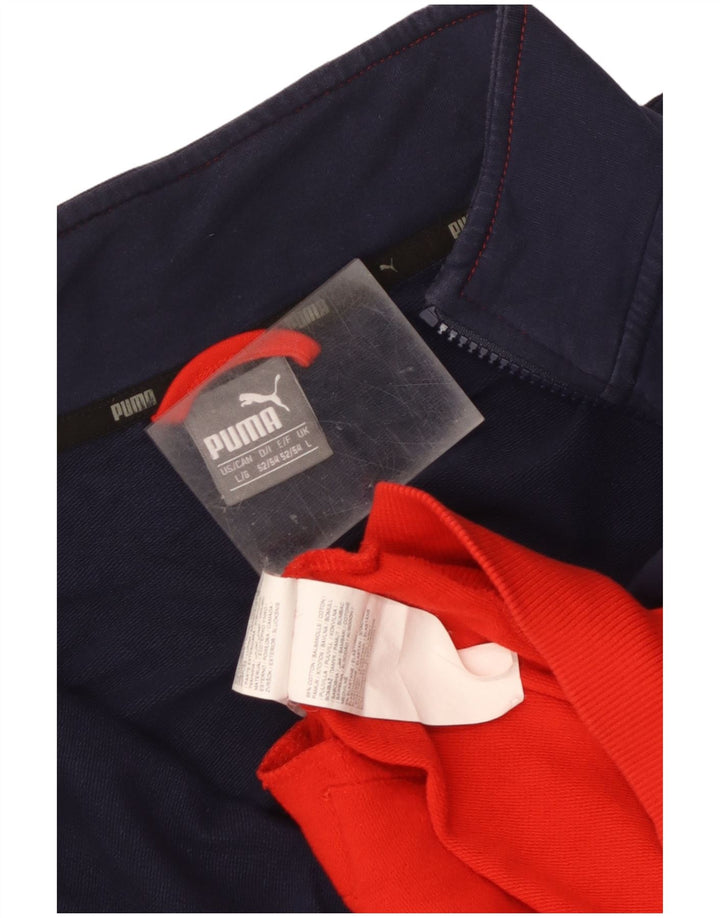 Męska bluza dresowa Puma z grafiką, duża, czerwona, bawełniana w bloki kolorów