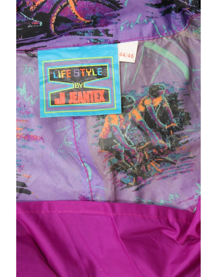 J JEANTEX Męska kurtka przeciwdeszczowa z kapturem i kapturem UK 44/46 2XL Fioletowy blok kolorów