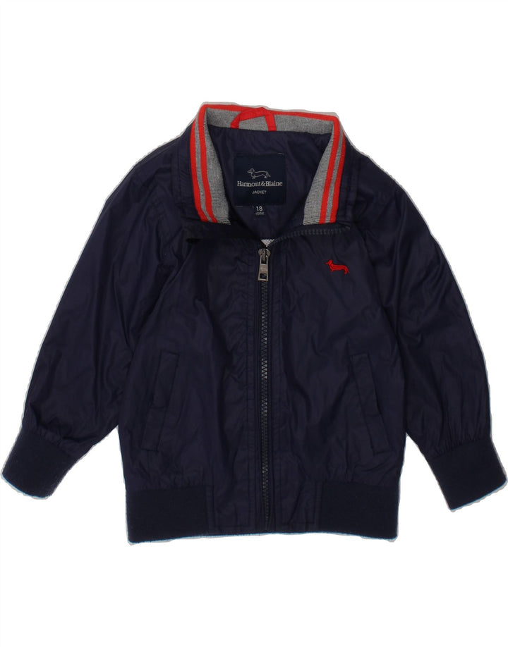 HARMONT & BLAINE Baby Boys Bomber Jacket 12-18 Months Navy Blue Polyamide Vintage Harmont & Blaine and Second-Hand Harmont & Blaine from Messina Hembry 