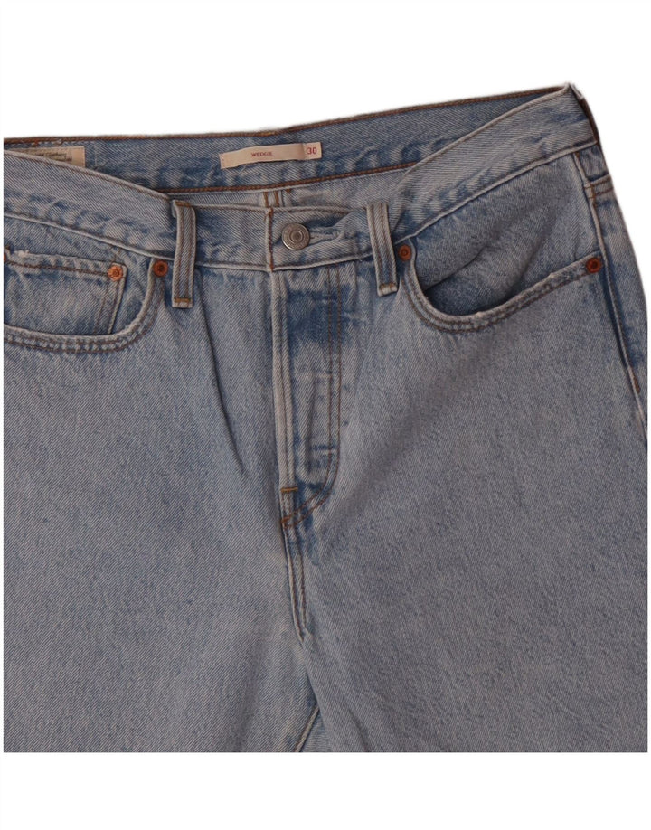 Damskie spodenki jeansowe LEVI'S Wedgie W30 Średnioniebieskie, bawełniane