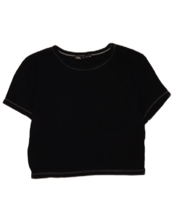 Damska koszulka Crop Top Zara UK 14, duża, granatowa
