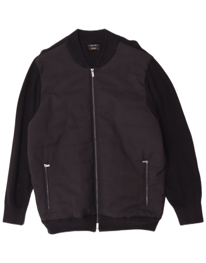 Męska kurtka bomberka Massimo Dutti UK 42 XL, czarna bawełna