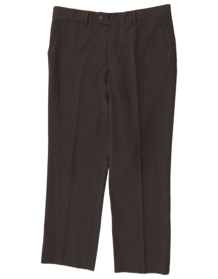 Męskie proste spodnie garniturowe Zara EU 44 Large W34 L27 Czarny poliester
