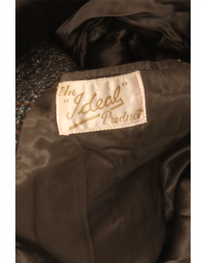 Vintage męski płaszcz UK 40 w dużą brązową kratkę