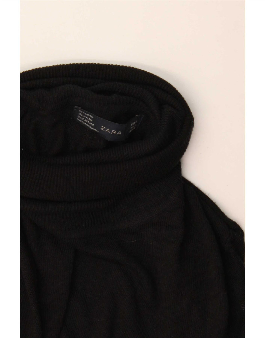 Damski sweter z golfem Zara UK 10 Small Black Rayon