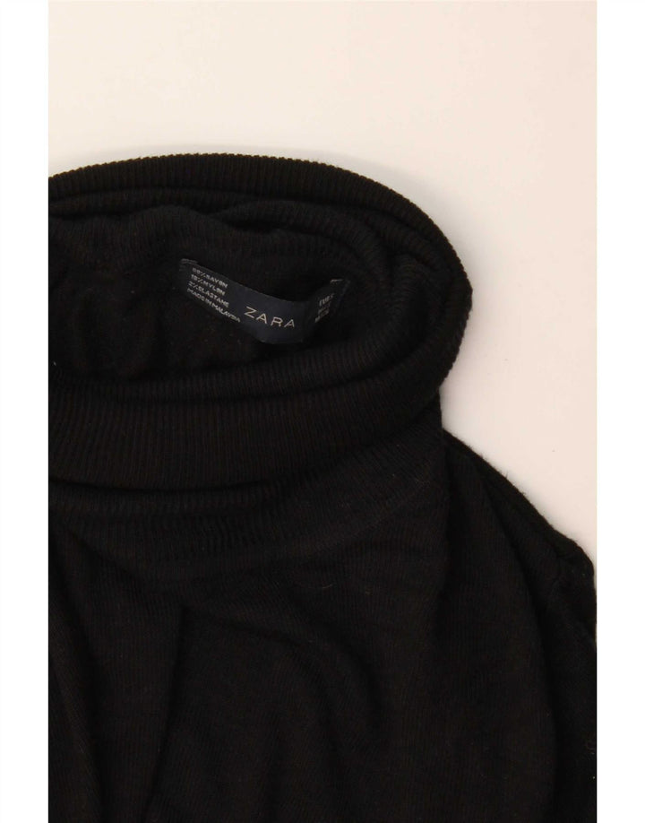 Damski sweter z golfem Zara UK 10 Small Black Rayon