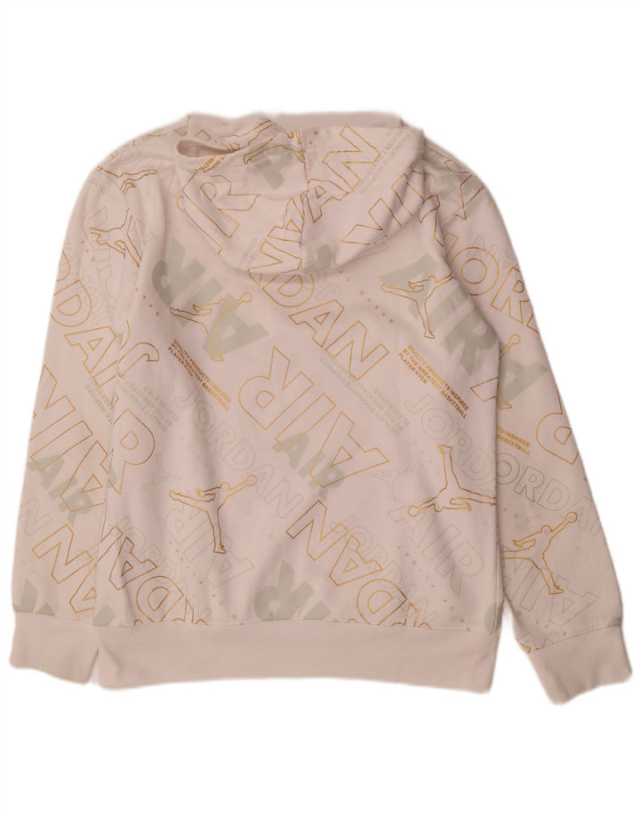 Chłopięcy sweter z kapturem JORDAN z grafiką 13-14 lat XL, biała bawełna