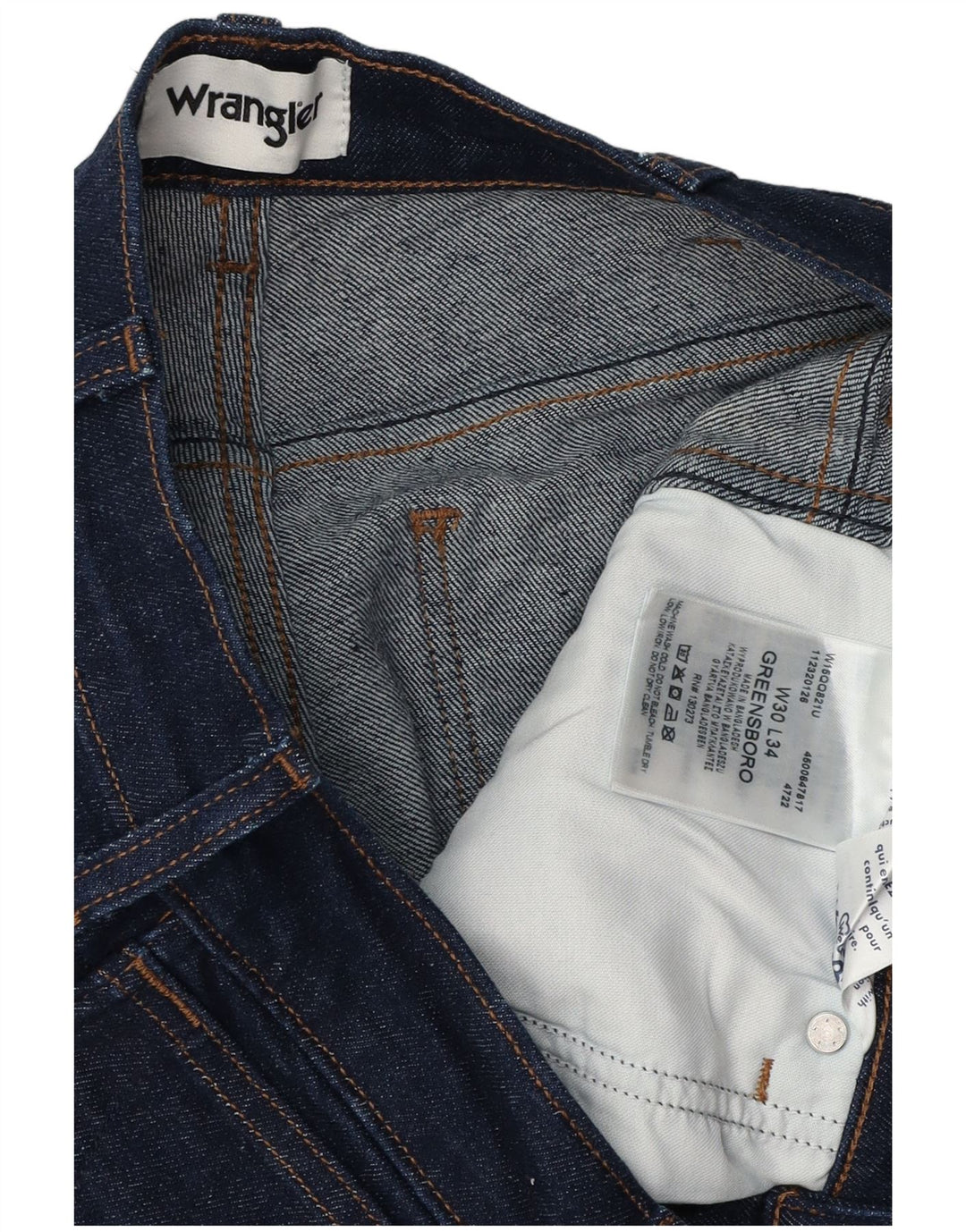 Wrangler Męskie Greensboro Straight Jeans W30 L34 Granatowa bawełna