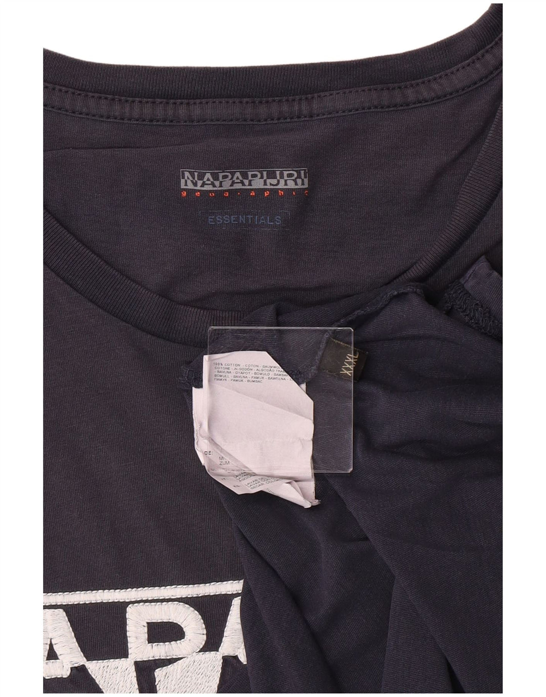 T-shirt męski NAPAPIJRI z grafiką geograficzną, 3XL, granatowy, bawełniany