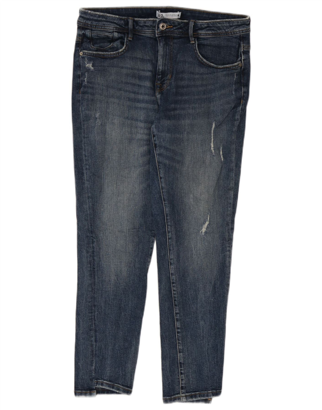 Damskie jeansy Zara w trudnej sytuacji, EU 42, duże, W32, L27, niebieskie