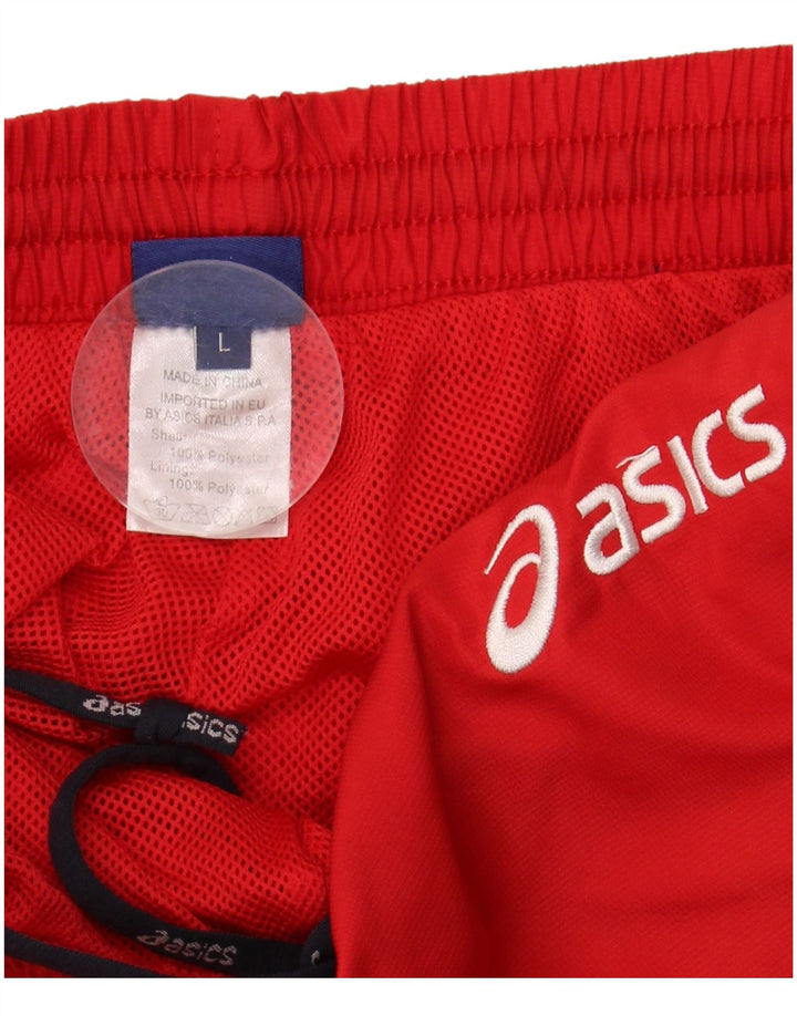 Damskie spodnie dresowe ASICS UK 14, duże, czerwone, poliestrowe