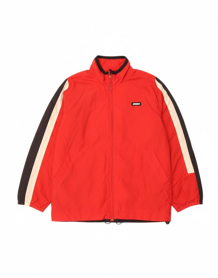 NIKE Boys Rain Jacket 14-15 Years Large Red Colourblock Nylon