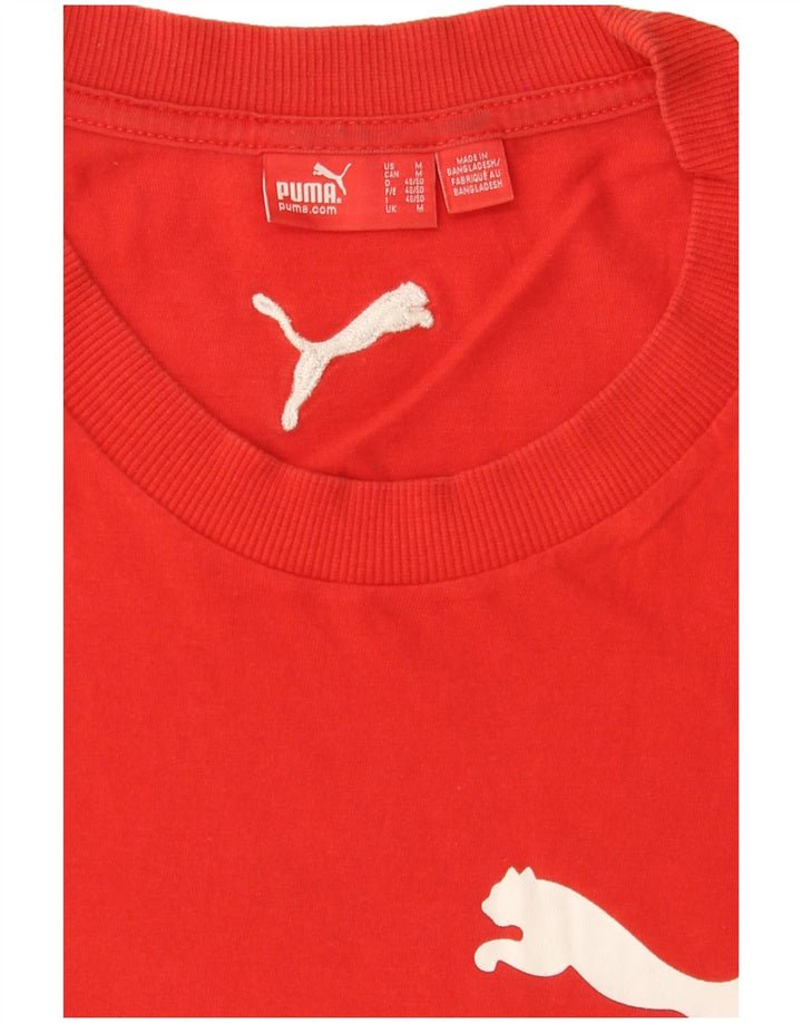 Męski T-shirt z grafiką PUMA, średni czerwony