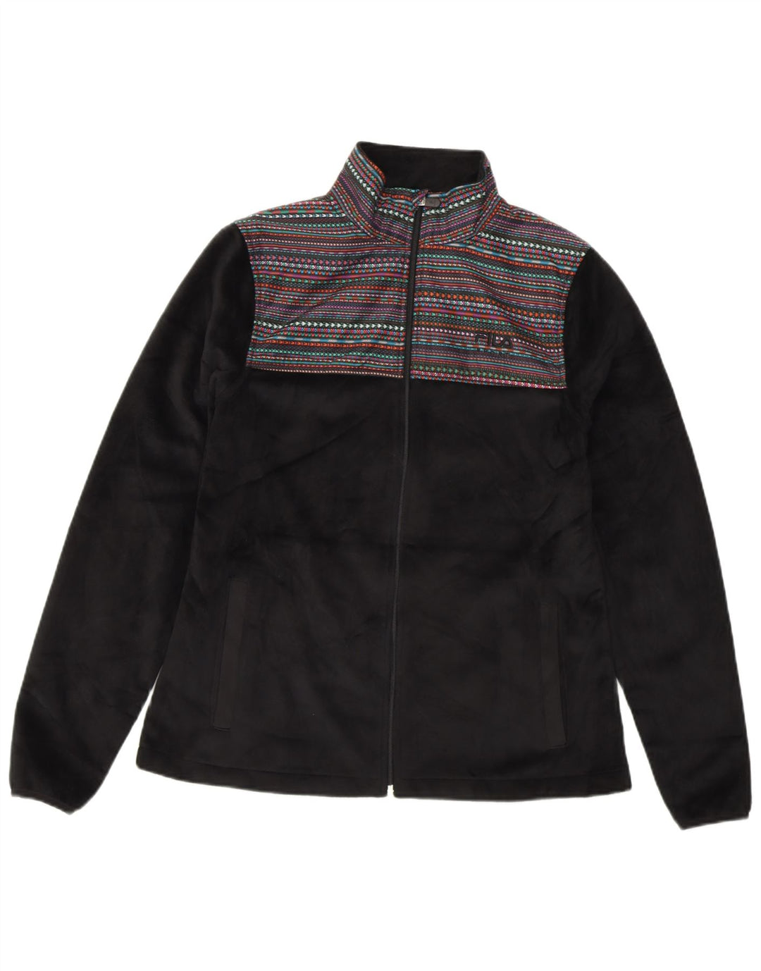 Damska kurtka polarowa FILA UK 10, poliester w małe czarne paski