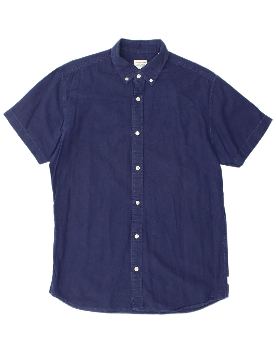 Męska koszula z krótkim rękawem JACK & JONES, średni granat