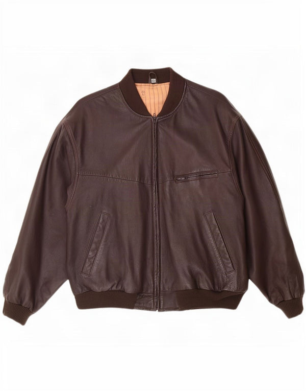 Vintage męska kurtka skórzana UK 42 XL brązowa