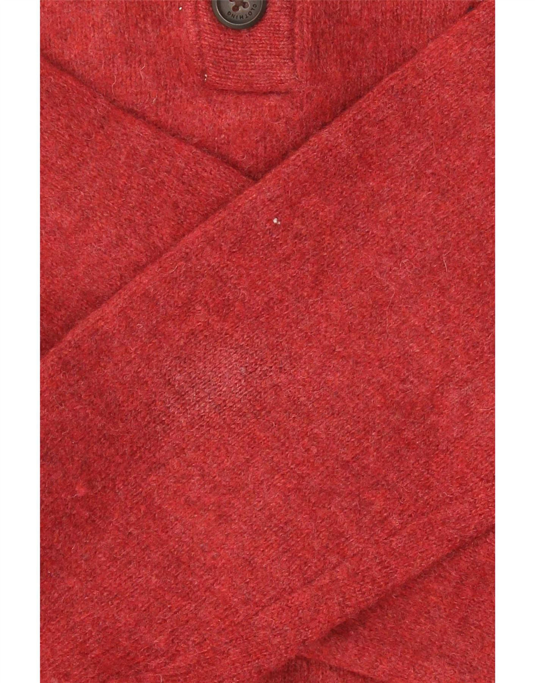 Crew Clothing Męski sweter zapinany na guziki, duży, czerwony, z owczej wełny