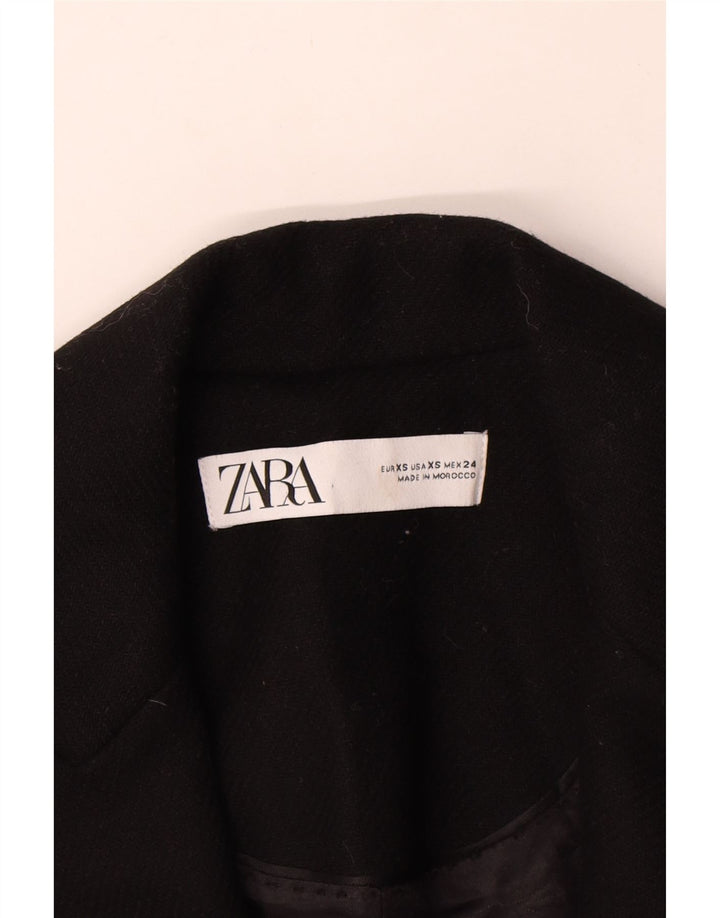 Płaszcz damski Zara UK 6 XS, czarny poliester