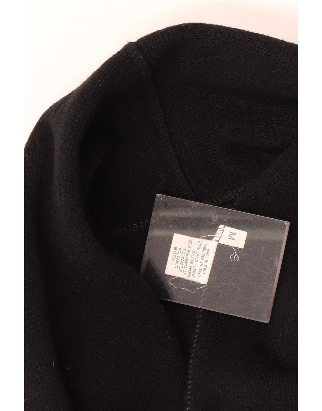 Vintage damski sweter oversize UK 14, średnia czarna wełna