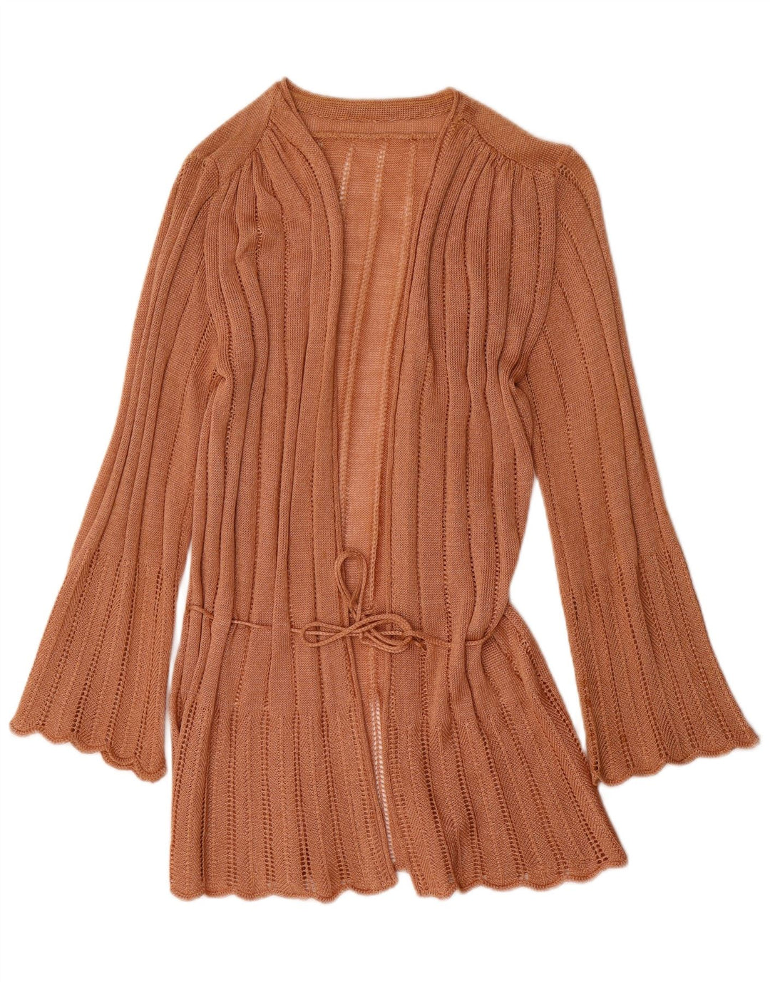 Sweter damski w stylu vintage, kopertowy IT 44, średni brąz, akryl