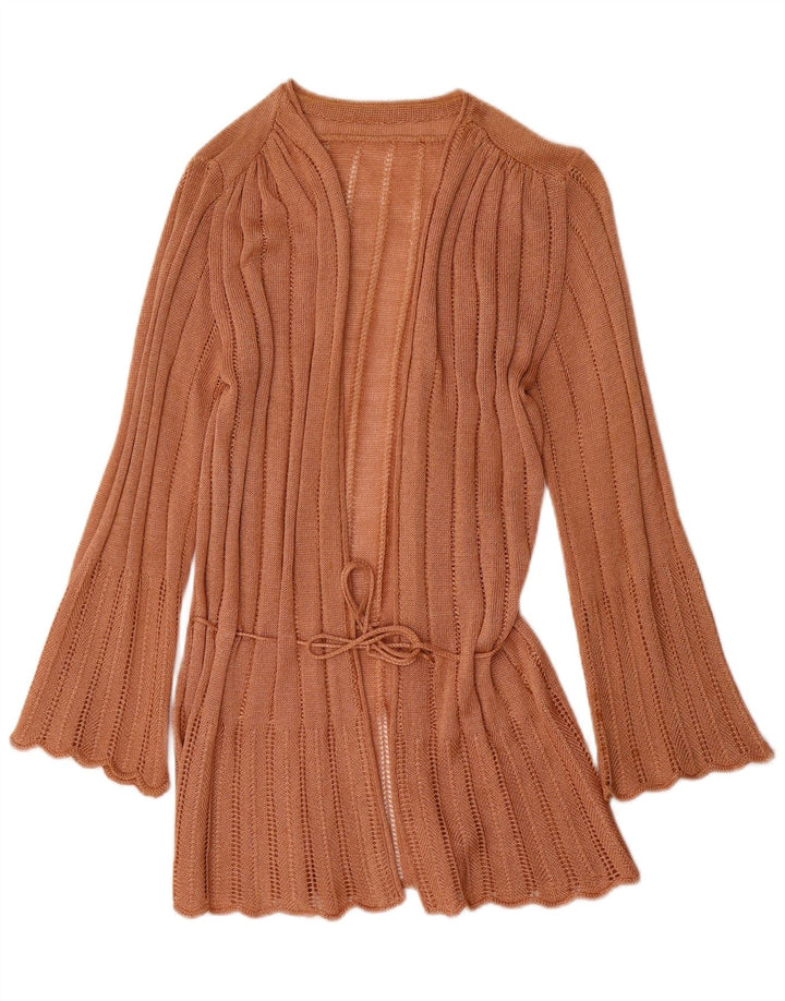 Sweter damski w stylu vintage, kopertowy IT 44, średni brąz, akryl