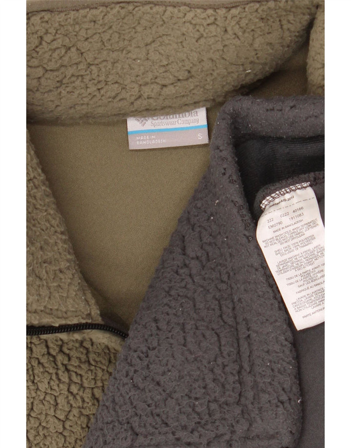 Męska kurtka polarowa Columbia UK 36, mała, khaki, poliester z blokami kolorów