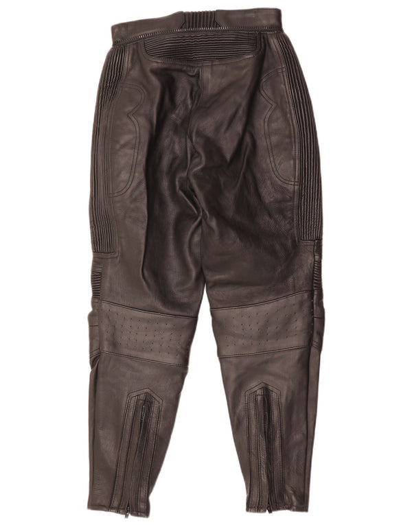 Damskie skórzane spodnie motocyklowe LOUIS EU 36 Small W28 L27 Czarna skóra