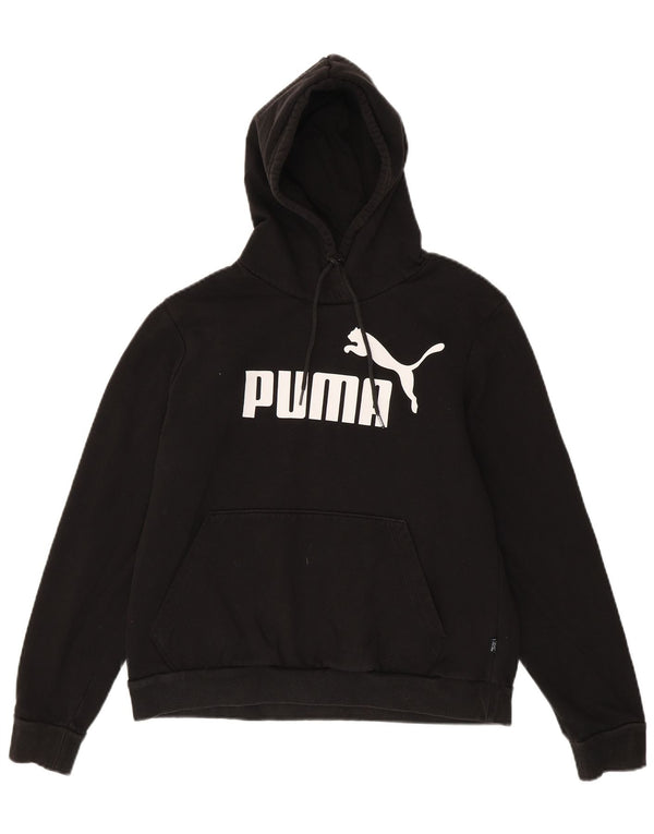 Damski sweter z kapturem Puma z grafiką UK 16, duży, czarny, bawełniany