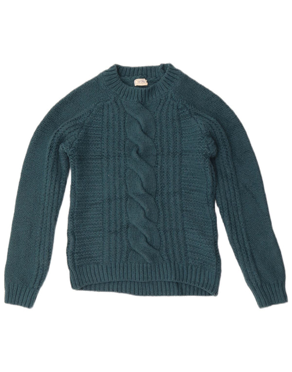 Damski sweter z okrągłym dekoltem Fat Face UK 6 XS Zielony akryl