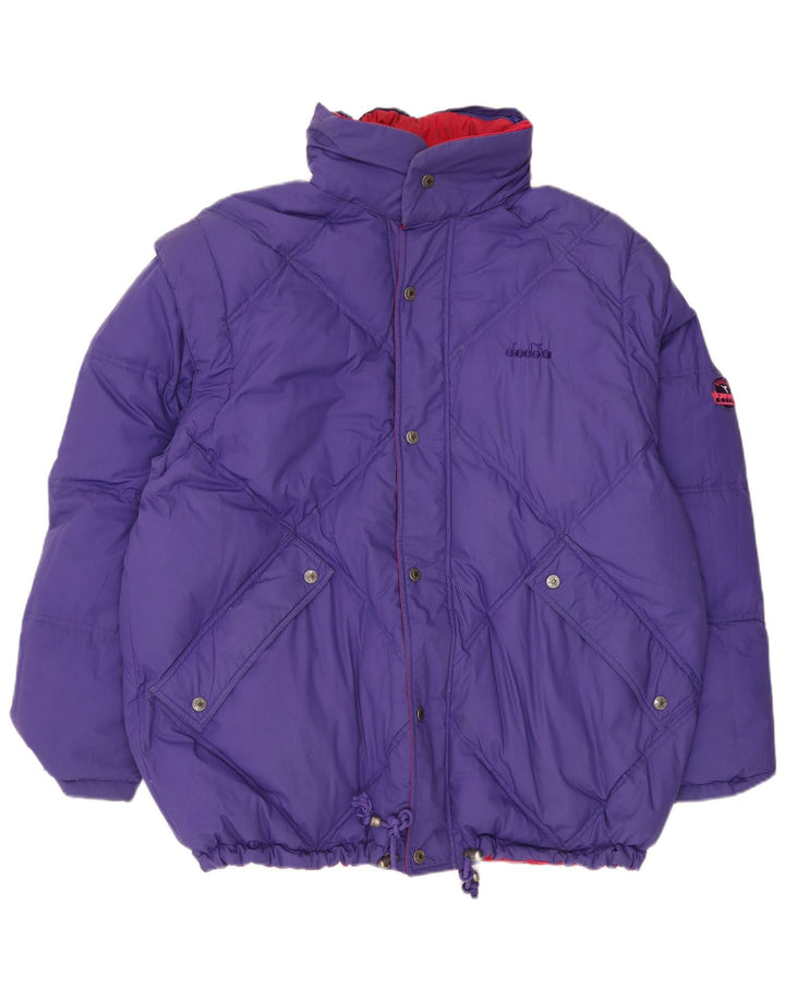 DIADORA Męska, dwustronna, oversize'owa ocieplana kurtka UK 42 XL, czerwona, poliester