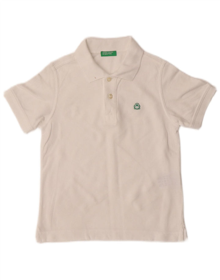 Chłopięca koszulka polo Benetton 6-7 lat, mała, biała, bawełniana