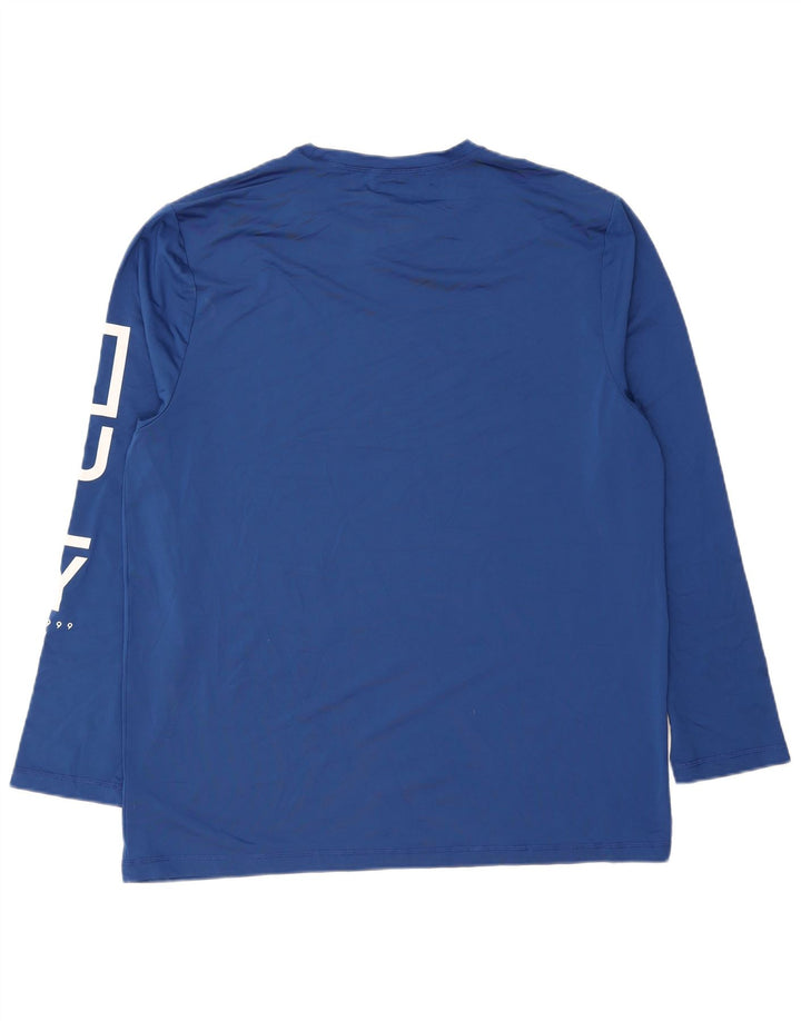 Męski top z grafiką Hurley, długi rękaw, XL, niebieski, poliester