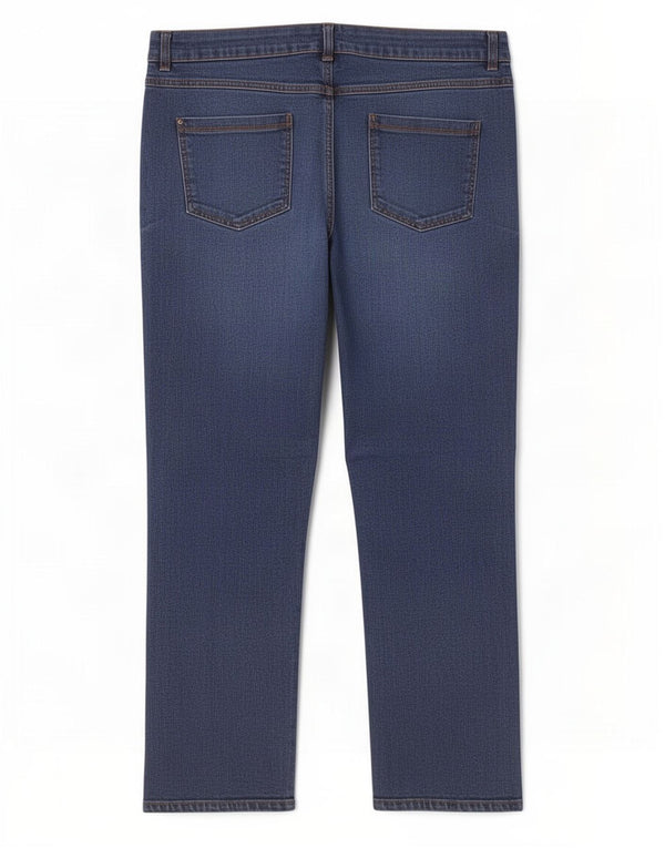 M&Co Womens Straight Jeans UK 18 XL W38 L29 Blue Cotton