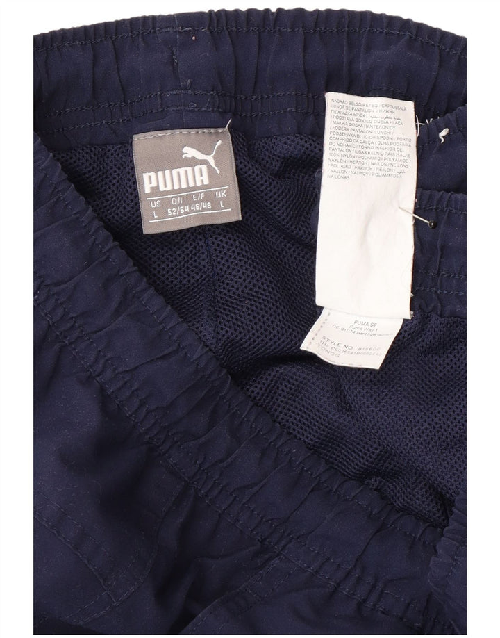 Męskie spodnie dresowe Puma, duże, granatowe, nylonowe