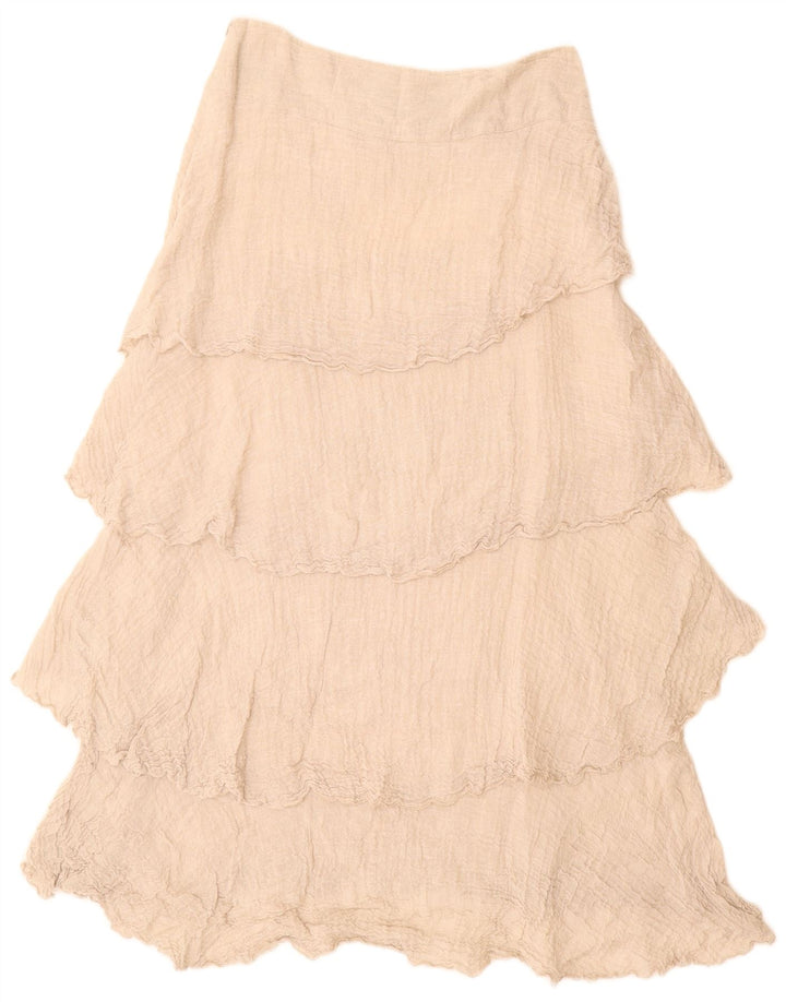 Warstwowa spódnica damska z wysokim stanem VINTAGE W28 średni beż